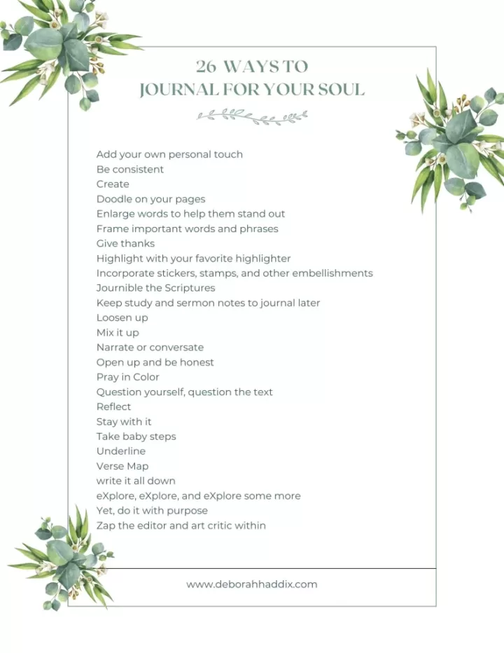 26 Ways to Journal for Your Soul