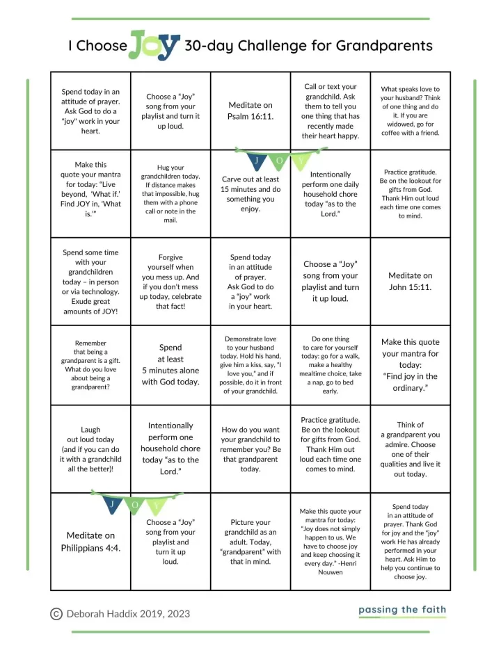 I Choose JOY 30-Day Challenge for Grandparents